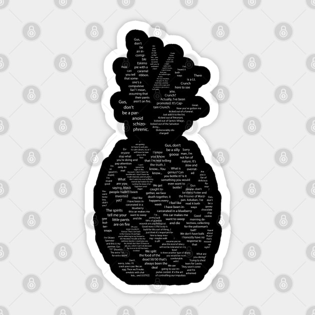 Psych Quotes ~Pineapple~ Sticker by MasondeDesigns